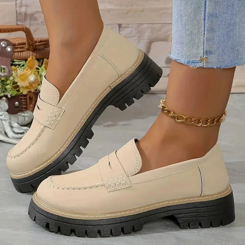 Arch Support Loafers Women Wide Fit Platform Chunky Sole Cushioned