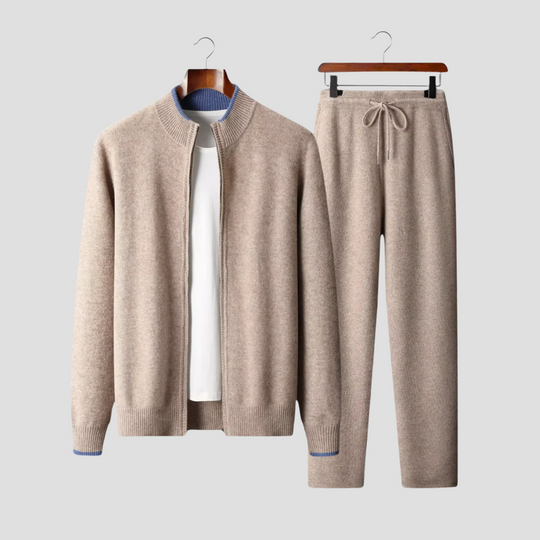 Men's Lounge Set Zip | Merino Wool Two-Piece | Soft Comfort