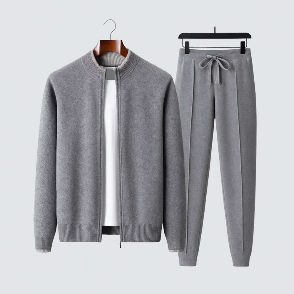 Men's Lounge Set Zip | Merino Wool Two-Piece | Soft Comfort