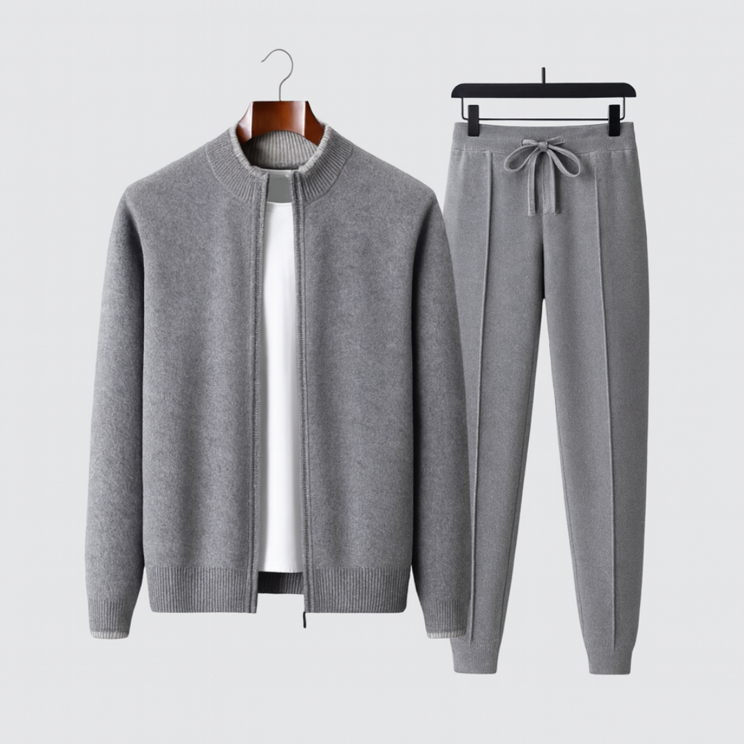 Men's Lounge Set Zip | Merino Wool Two-Piece | Soft Comfort