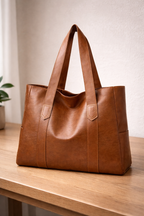 Women tote bag with adjustable shoulder strap structured minimalist design