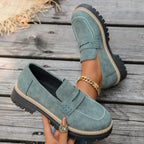 Arch Support Loafers Women Wide Fit Platform Chunky Sole Cushioned