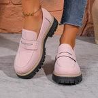 Arch Support Loafers Women Wide Fit Platform Chunky Sole Cushioned