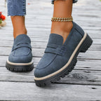 Arch Support Loafers Women Wide Fit Platform Chunky Sole Cushioned