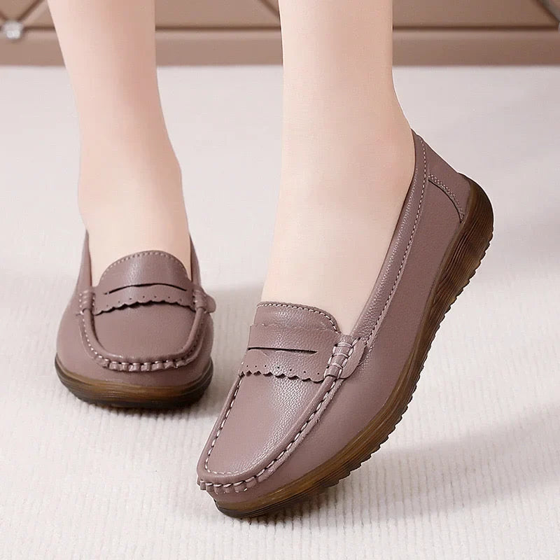 Womens Leather Loafers | Orthopedic Wide Fit Slip-Ons | Arch Support