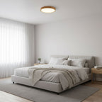Flush mount ceiling light Nordic round wood LED 18W, 30cm diameter
