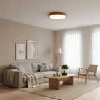 Flush mount ceiling light Nordic round wood LED 18W, 30cm diameter