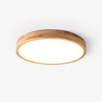 Flush mount ceiling light Nordic round wood LED 18W, 30cm diameter