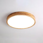 Flush mount ceiling light Nordic round wood LED 18W, 30cm diameter