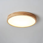 Flush mount ceiling light Nordic round wood LED 18W, 30cm diameter