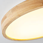 Flush mount ceiling light Nordic round wood LED 18W, 30cm diameter