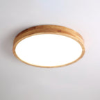 Flush mount ceiling light Nordic round wood LED 18W, 30cm diameter