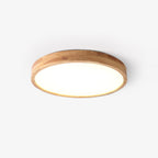 Flush mount ceiling light Nordic round wood LED 18W, 30cm diameter