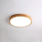 Flush mount ceiling light Nordic round wood LED 18W, 30cm diameter