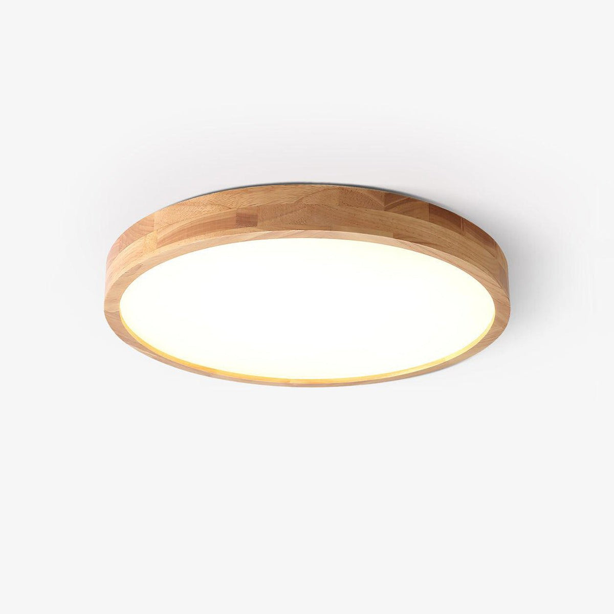 Flush mount ceiling light Nordic round wood LED 18W, 30cm diameter