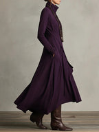 Women's flowy maxi dress with high neckline, available in multiple colors