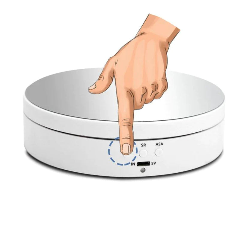 360° electric motorized rotating display stand, USB turntable for photography and jewelry