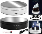 360° electric motorized rotating display stand, USB turntable for photography and jewelry
