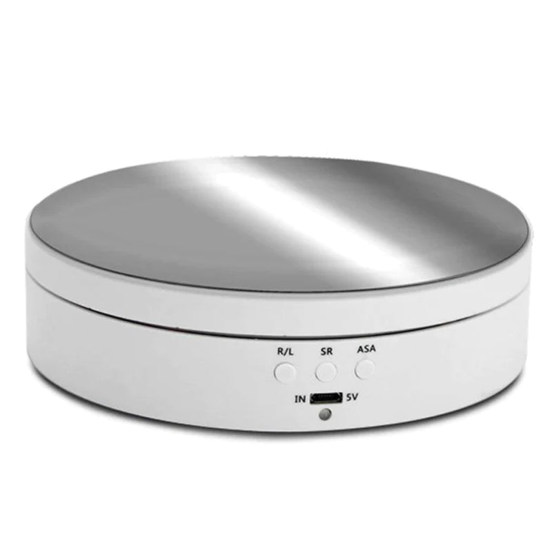 360° electric motorized rotating display stand, USB turntable for photography and jewelry