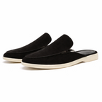 Men's slip-on backless loafers, suede style, casual low-profile sole