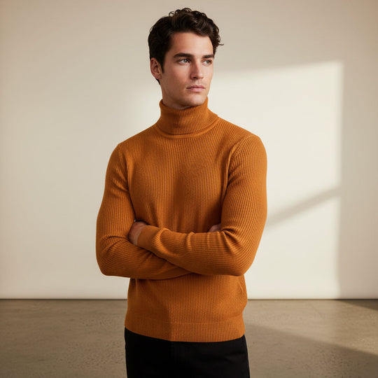 Merino Wool Turtleneck Sweater for Men – Fine and Stylish