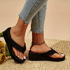 Women's orthopedic slip-on slippers with open toe and cushioned EVA insole