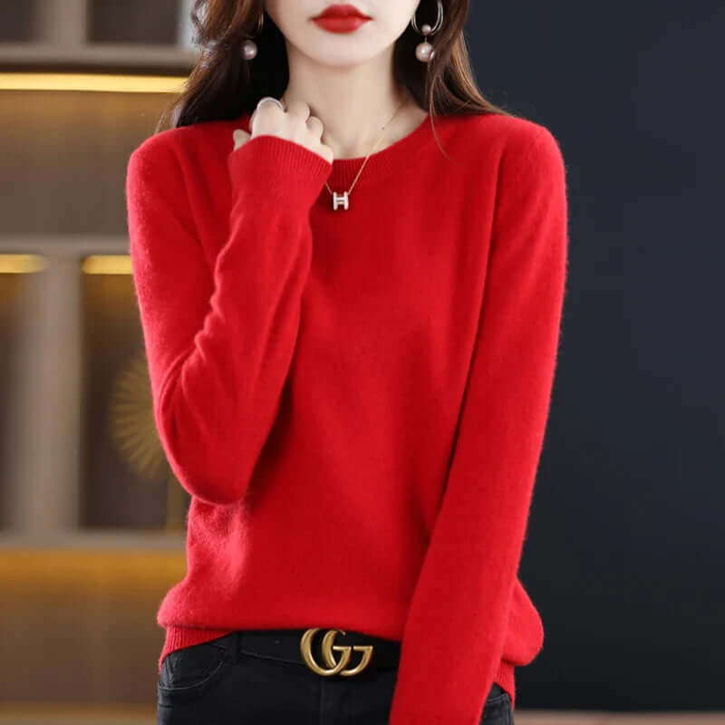 Women knit sweater pullover long sleeve in multiple colours