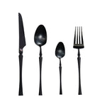 24-piece stainless steel cutlery set with polished finish, dishwasher safe