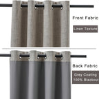 Blackout curtains thermal insulated energy efficient ring top bedroom living room