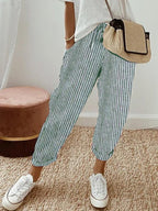 Women's linen pants casual relaxed fit, breathable summer trousers
