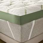 Mattress topper king size bamboo cooling quilted with back support