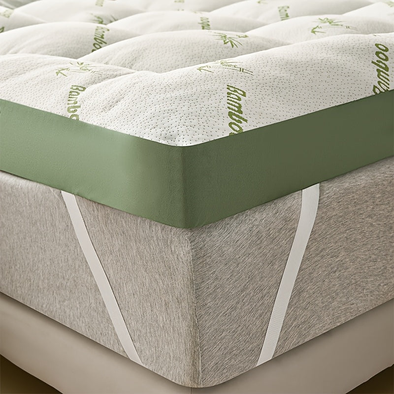 Mattress topper king size bamboo cooling quilted with back support