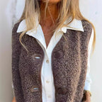 Women button front vest regular fit versatile layering piece
