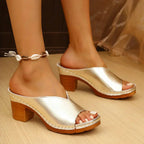 Women orthopedic sandals thick block heel with buckle closure in multiple colors