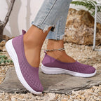 Women slip on walking shoes wide fit with cushioned removable footbed