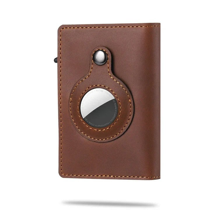 AirTag wallet RFID blocking slim card holder with money clip