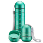 Aluminum 7 day weekly pill organizer waterproof with silicone seals and flip lids