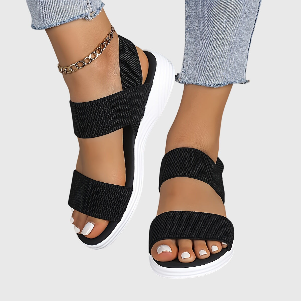 Women orthopedic sandals with arch support and adjustable strap