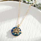 Evil eye necklace women's protection amulet silver with blue accent pendant