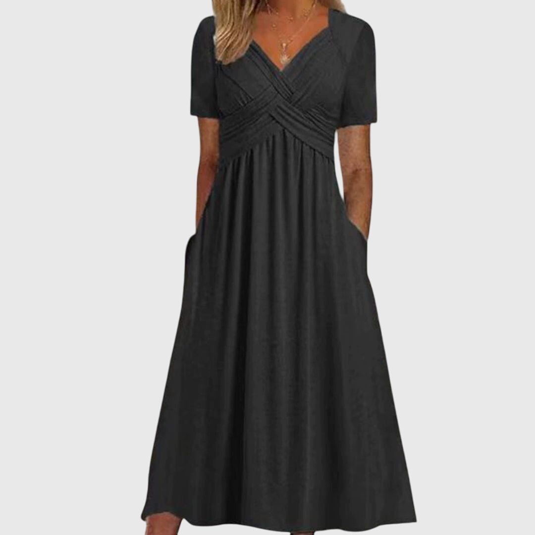 Women flattering fit dress curve enhancing silhouette available in multiple colours
