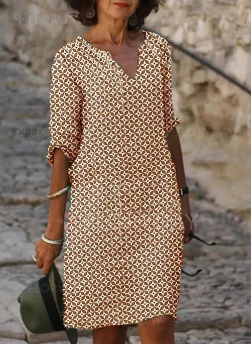 Women's midi dress flattering body-hugging fit, versatile day to night style