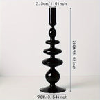 Glass candlestick set minimalist lacquered table decor for romantic dinner