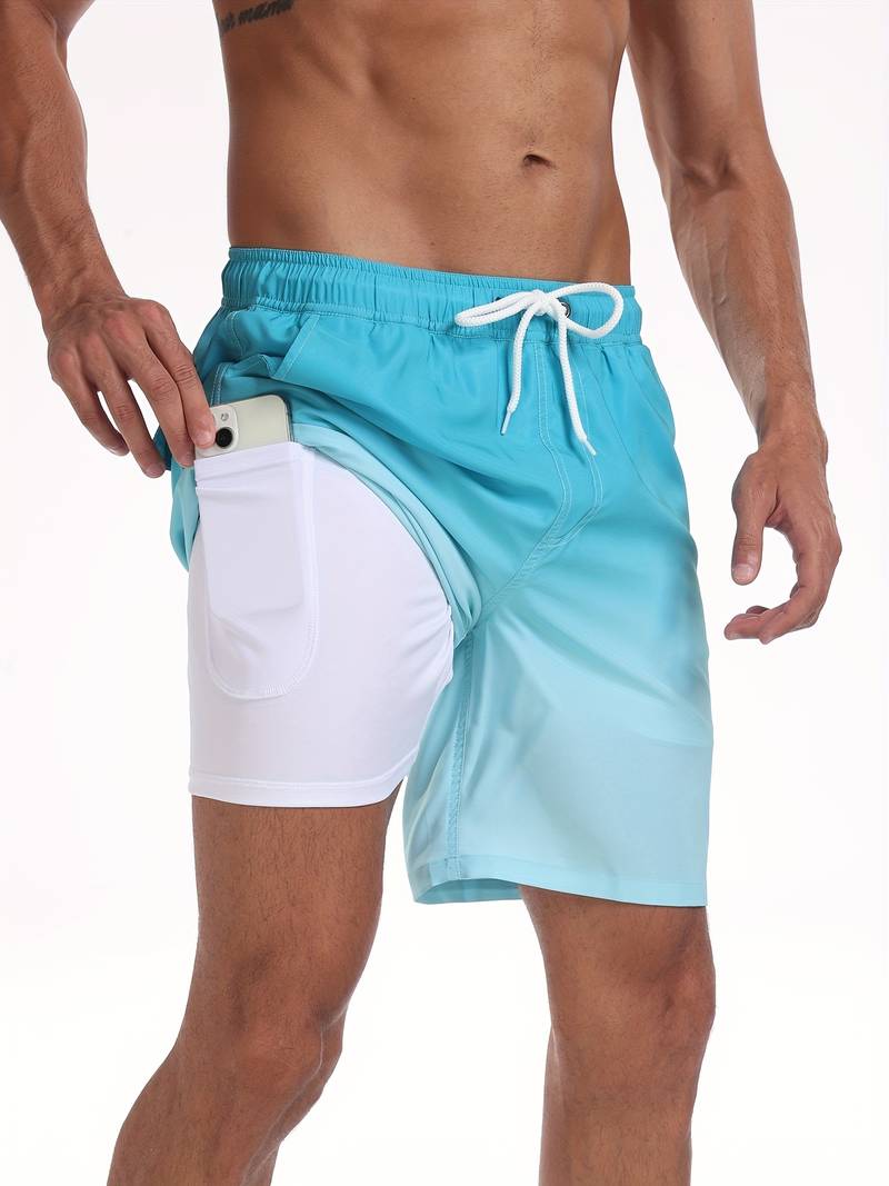 Men's beach shorts quick-dry lightweight summer swim trunks