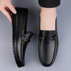 Men genuine leather loafers with metallic rope accent and cushioned insole