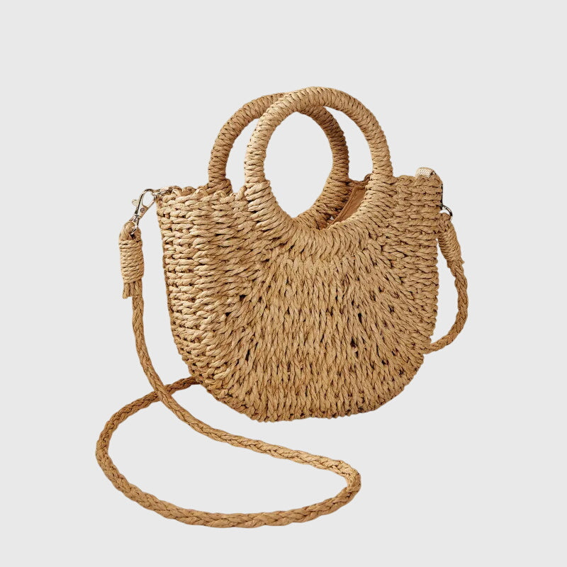 Women handbag natural style rounded silhouette lightweight casual bag