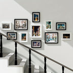 11-piece gallery wall photo frame set, drill-free classic style, multiple sizes