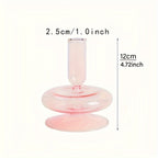 Glass candlestick set minimalist lacquered table decor for romantic dinner