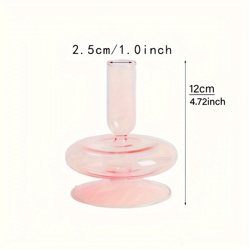 Glass candlestick set minimalist lacquered table decor for romantic dinner