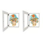 Magnetic photo frames set of 2, interchangeable with mat, A4 and A6, black and wood grain
