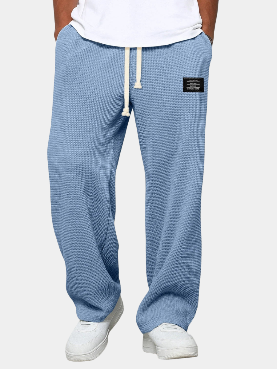 Men's comfort trousers relaxed fit with adjustable waistband, breathable everyday pants